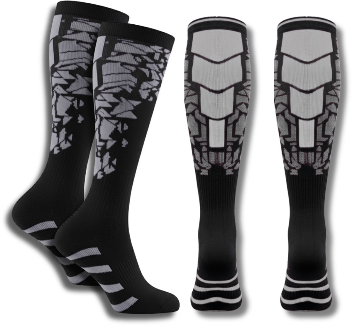 LUCCIO Performance 2 paar Compressiekousen - Sportsokken - Steunkousen - Hardloopsokken - 20-30 mmHg - Wandelsokken - Hardlopen, Reizen, Sport & Herstel - Grijs - Maat 38-42 - Unisex