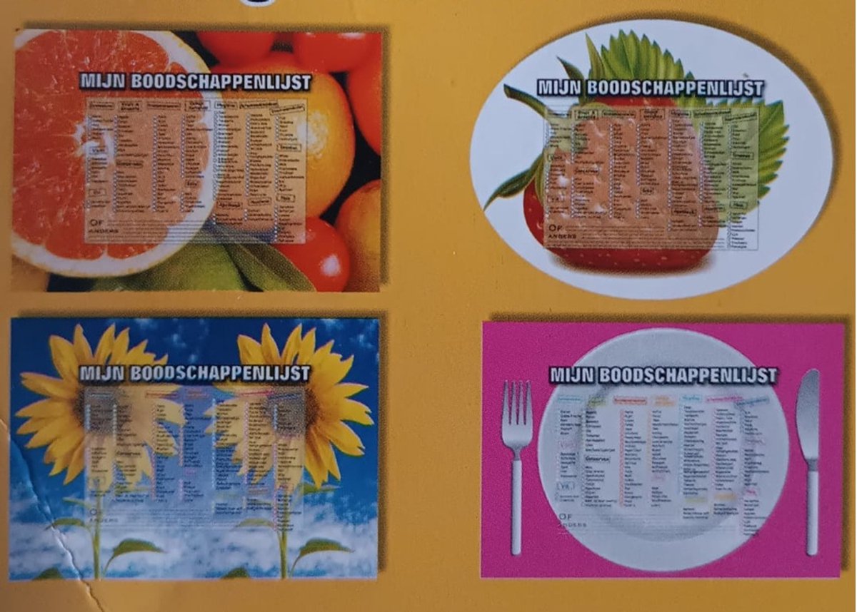 Boodschappenlijst met 40 afscheurbare vellen - Aantal 4x - diverse design