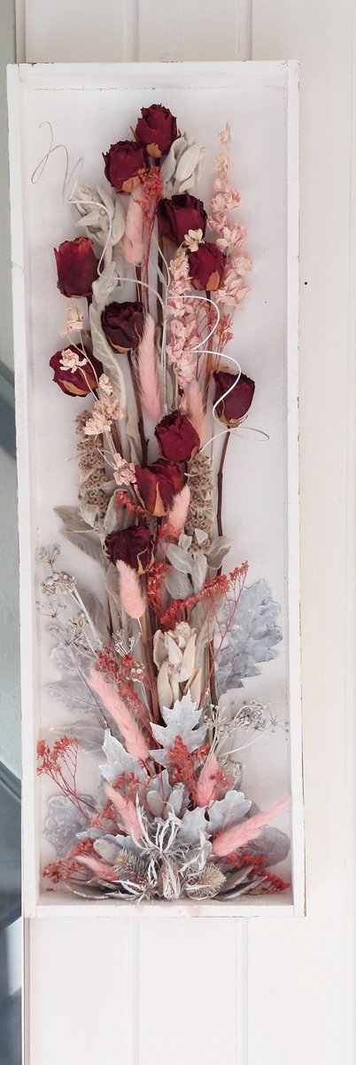 Houtenframe met droogbloemen/ wanddecoratie/ geschenk/ cadeau voor elke gelegenheden