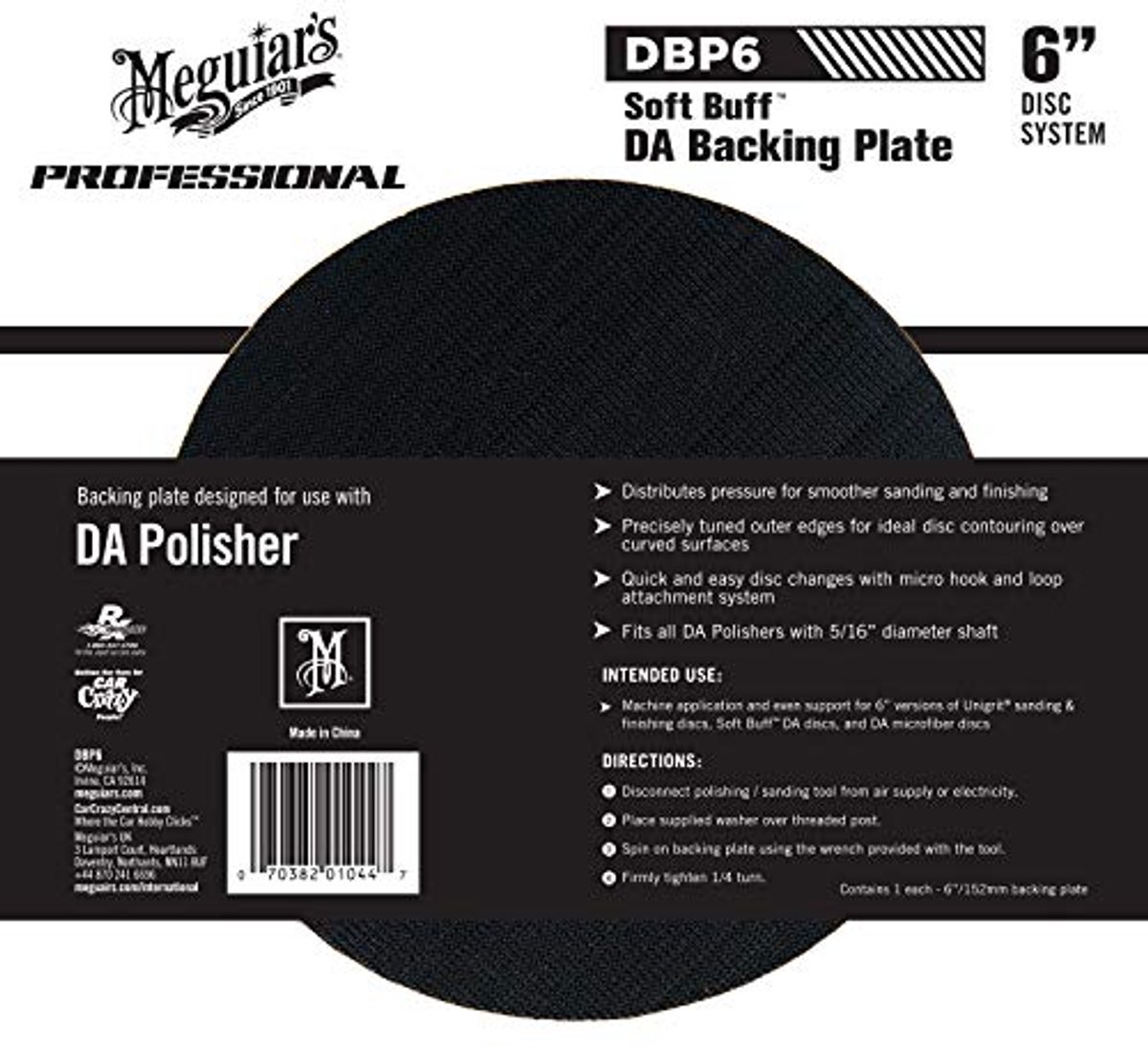 6 inch Soft Buff Backing Plate voor Dual Action Polisher