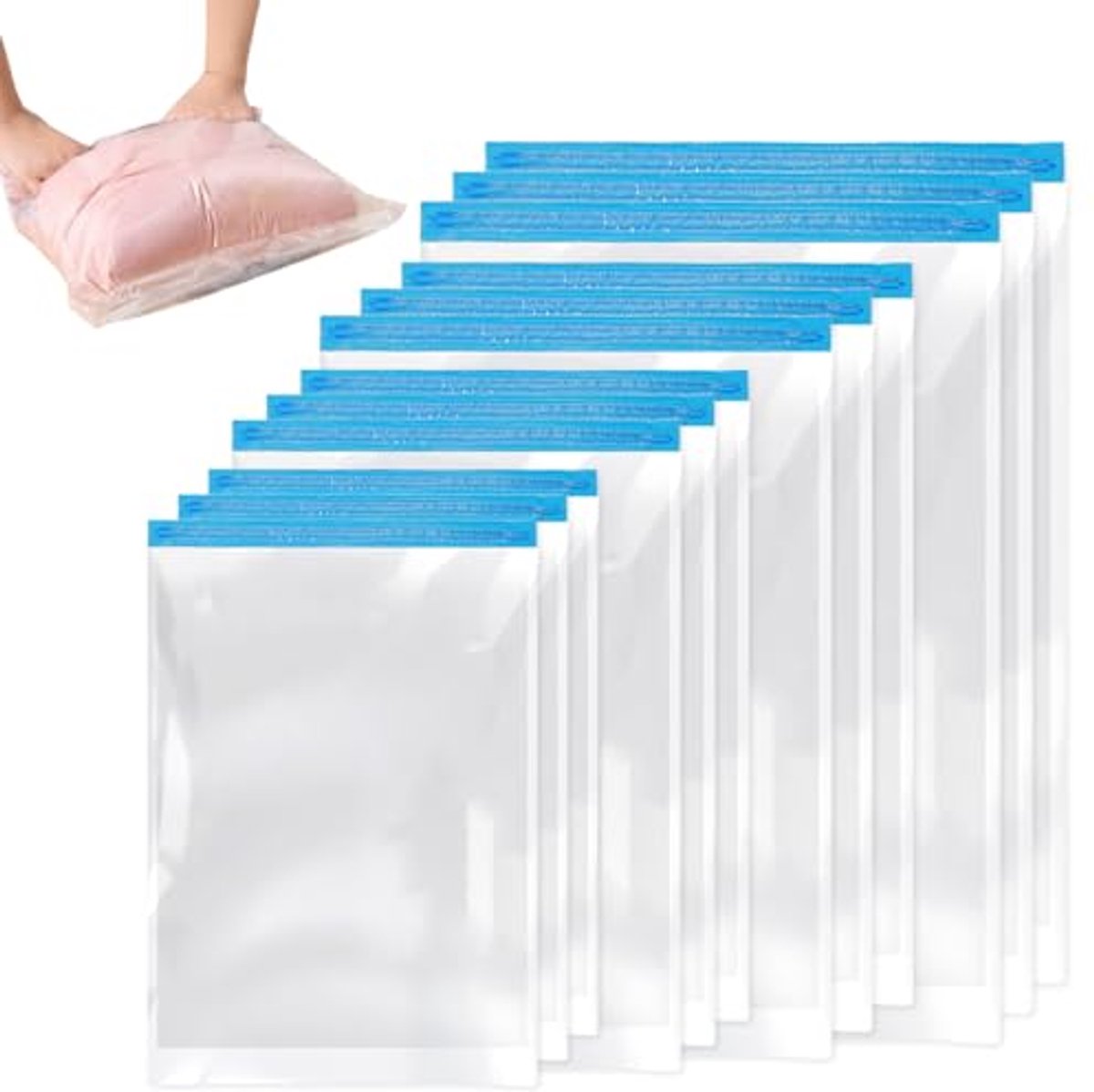 Vacuümzakken voor Kleding - 12 Stuks Herbruikbare Opbergzakken in Diverse Maten