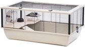 INTER-ZOO Bob Wood - Knaagdierkooi - Beige - 78x48x36 cm - Hout, Metaal & Kunststof - Ruim, Stevig en Natuurlijk Ontwerp