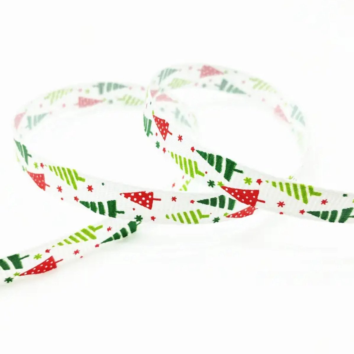 Kerst lint wit kerstbomen 5 meter - cadeau - kerst - versiering - familie
