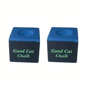 DW4Trading Lot de 2 craies de billard Good Cat, bleu – Qualité supérieure – Accessoires de billard