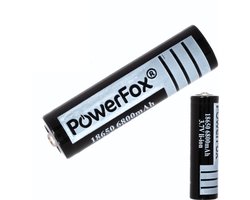 Batterie rechargeable PowerFox® 1x 18650 Lithium 3.7V 6800mAh noir