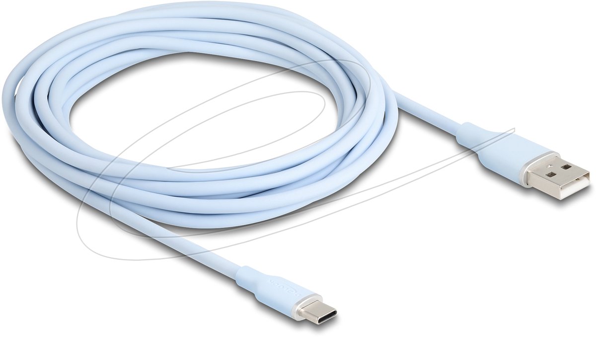Delock USB 2.0 Cable USB Type-A male to USB Type-C™ male 4 m blue Silicone