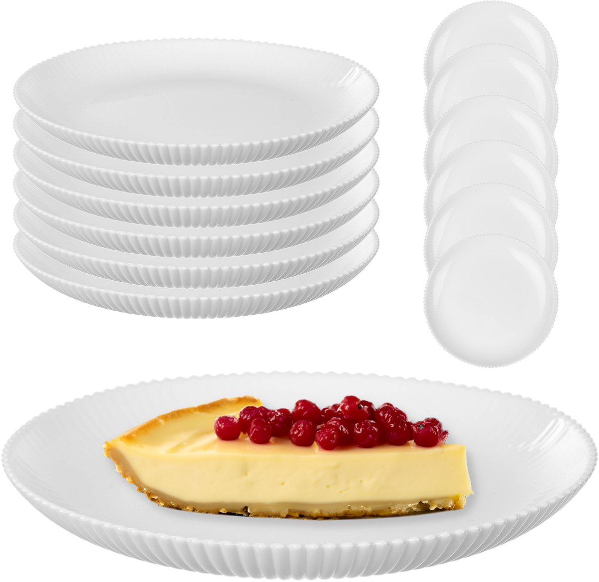 KADAX Dessertbord Aurora 19cm 37475 wit paki 6 st.