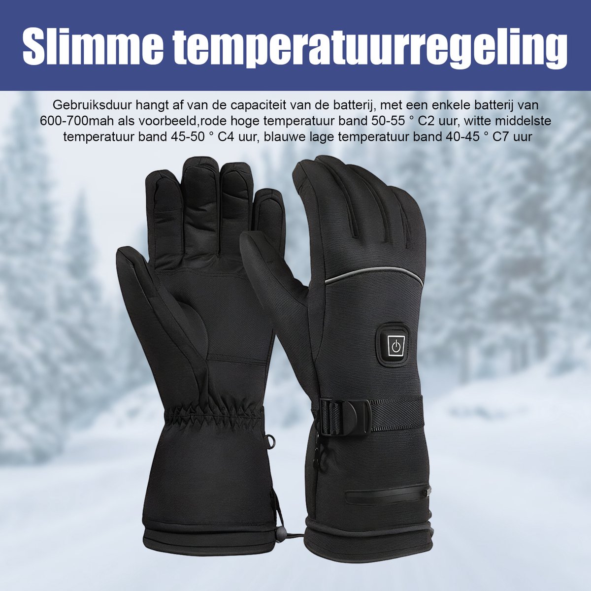 QTTVBTNA - Verwarmde handschoenen - Slimme Elektrische Handschoenen - Volledige Vingers & Handrug Verwarming - Waterdicht - Touchscreen - Outdoor winter bescherming - Zwart - L - 1 Paar — cadeau in Sport & Outdoor - foto 7