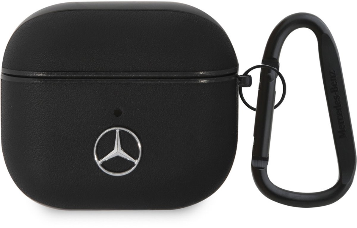 Mercedes-Benz Airpods 3 Case - Genuine Leather - Black Hook - Black