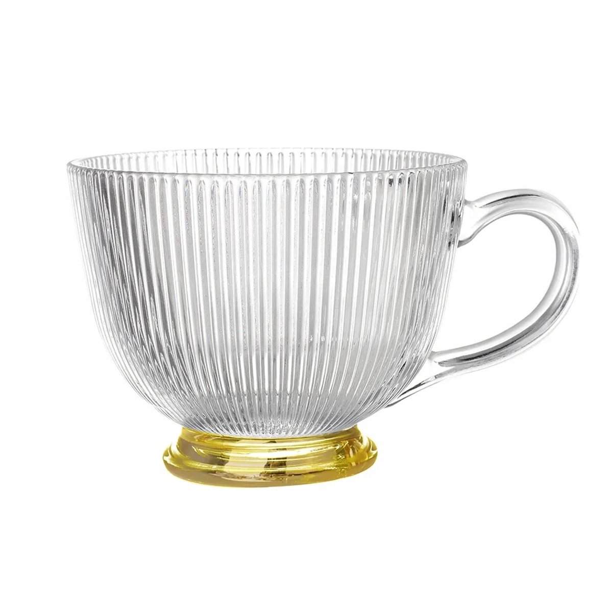 Altom Design Selena Glazen Koffiekop met Gouden Voet - 430 ml