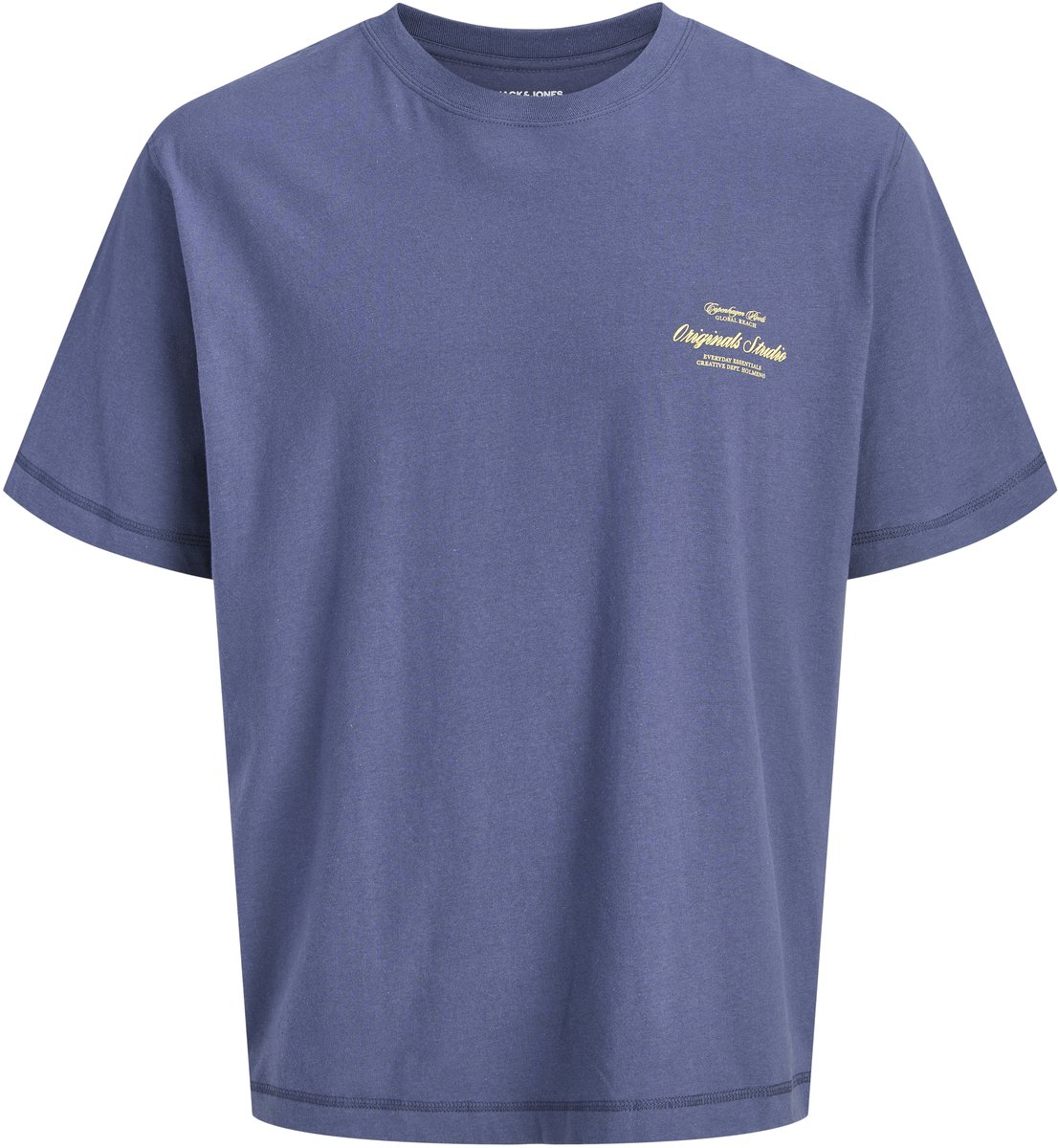 Jack & Jones T-shirt Jornorrebro Typo Tee Ss Crew Neck N 12282898 Crown Blue/aw 26 Mannen Maat - L