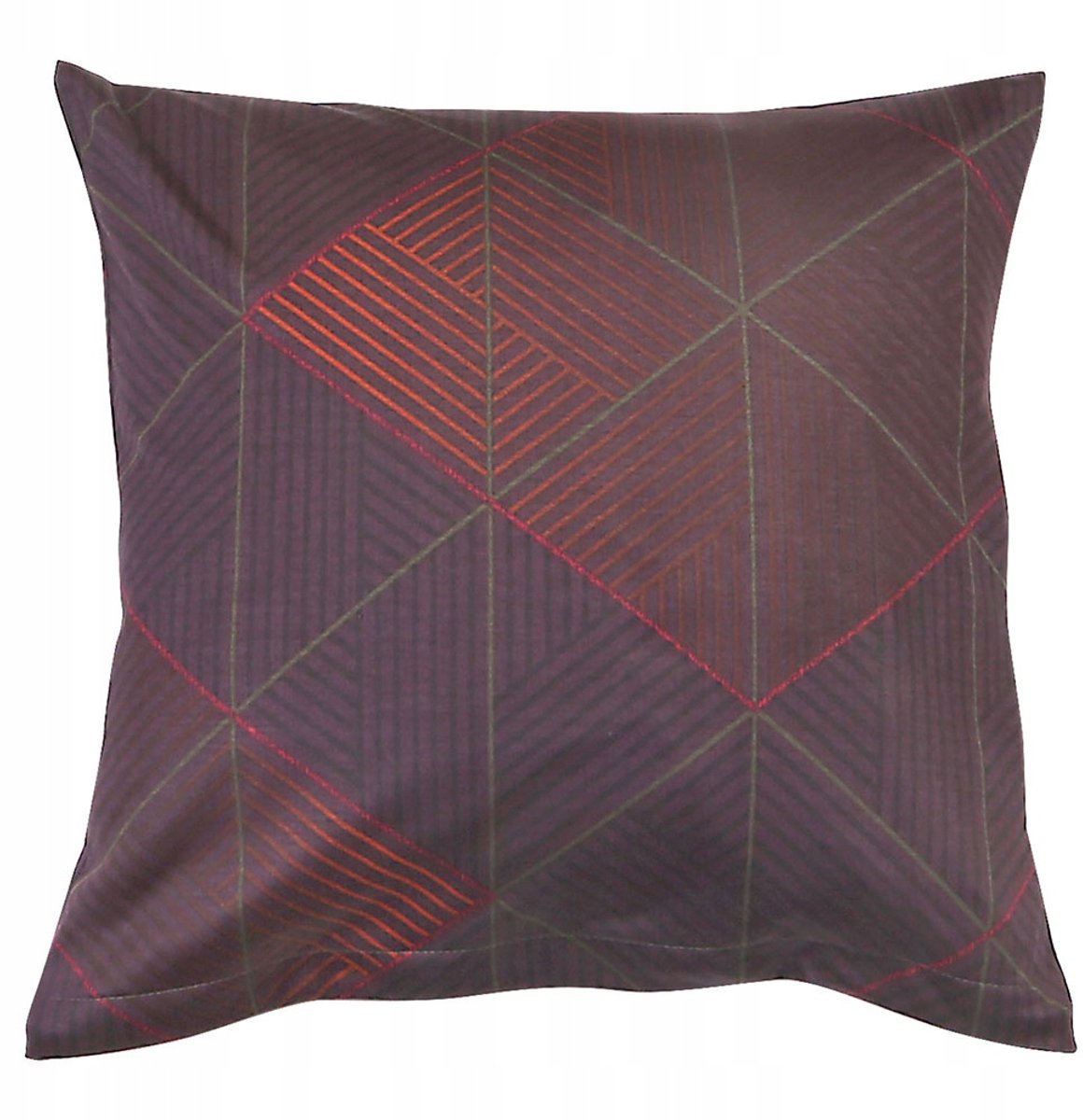 Katoenen Jersey Kussensloop 40x40 cm - Geometrisch Bordo