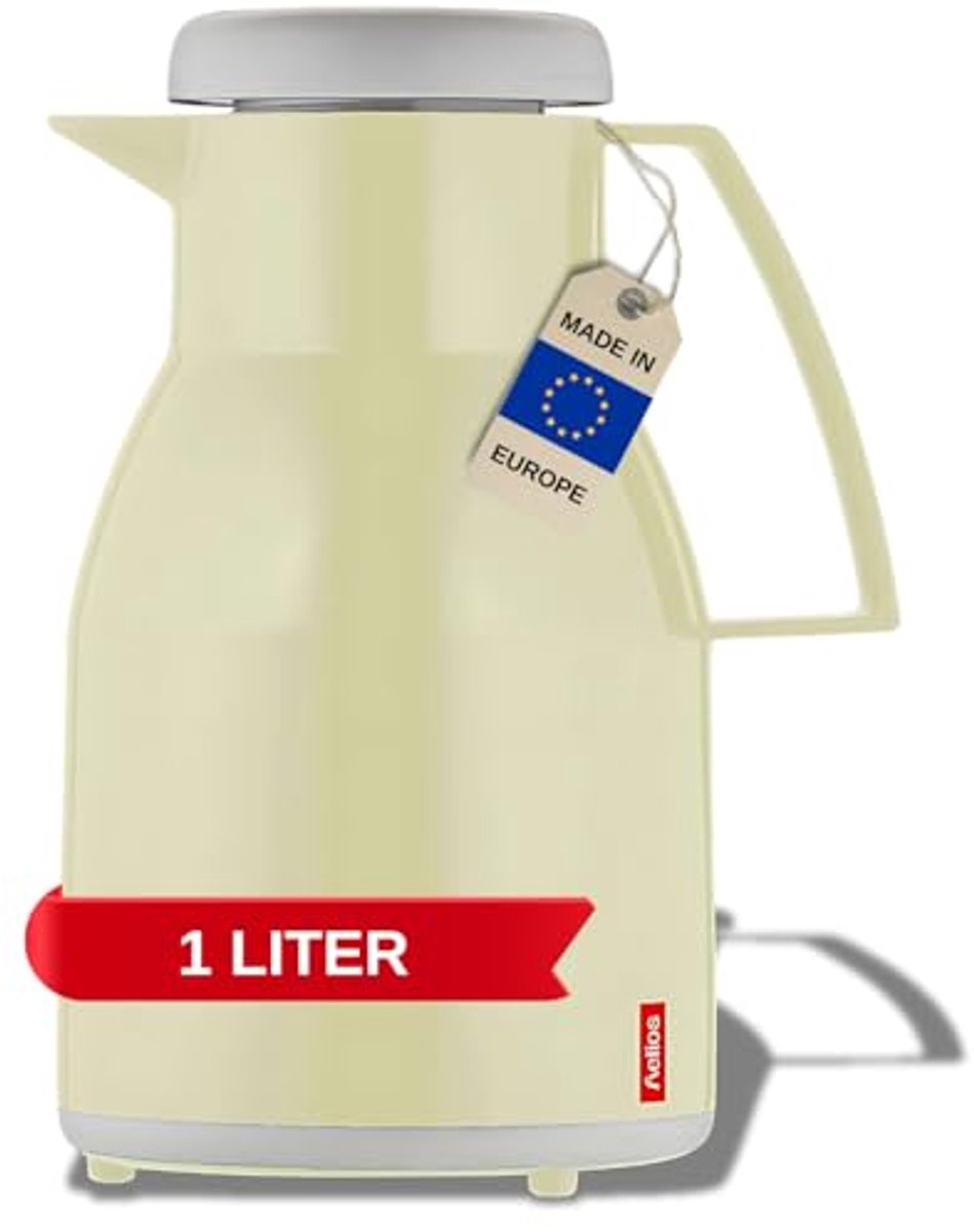 Kunststof Thermoskan 1 L – Ergonomisch en Vaatwasmachinebestendig