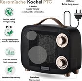 Eco Warmte® Premium Elektrische Kachel - Elektrische Verwarming voor Binnen - Ventilatorkachel - Keramische Kachel - Luxe Heater - 3 Standen met Thermostaat - 750/1500 Watt - LED Indicatie - Zwart