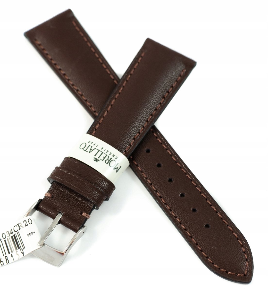 Morellato Echt Leder Horlogeband Bruin 20mm Taps Toelopend