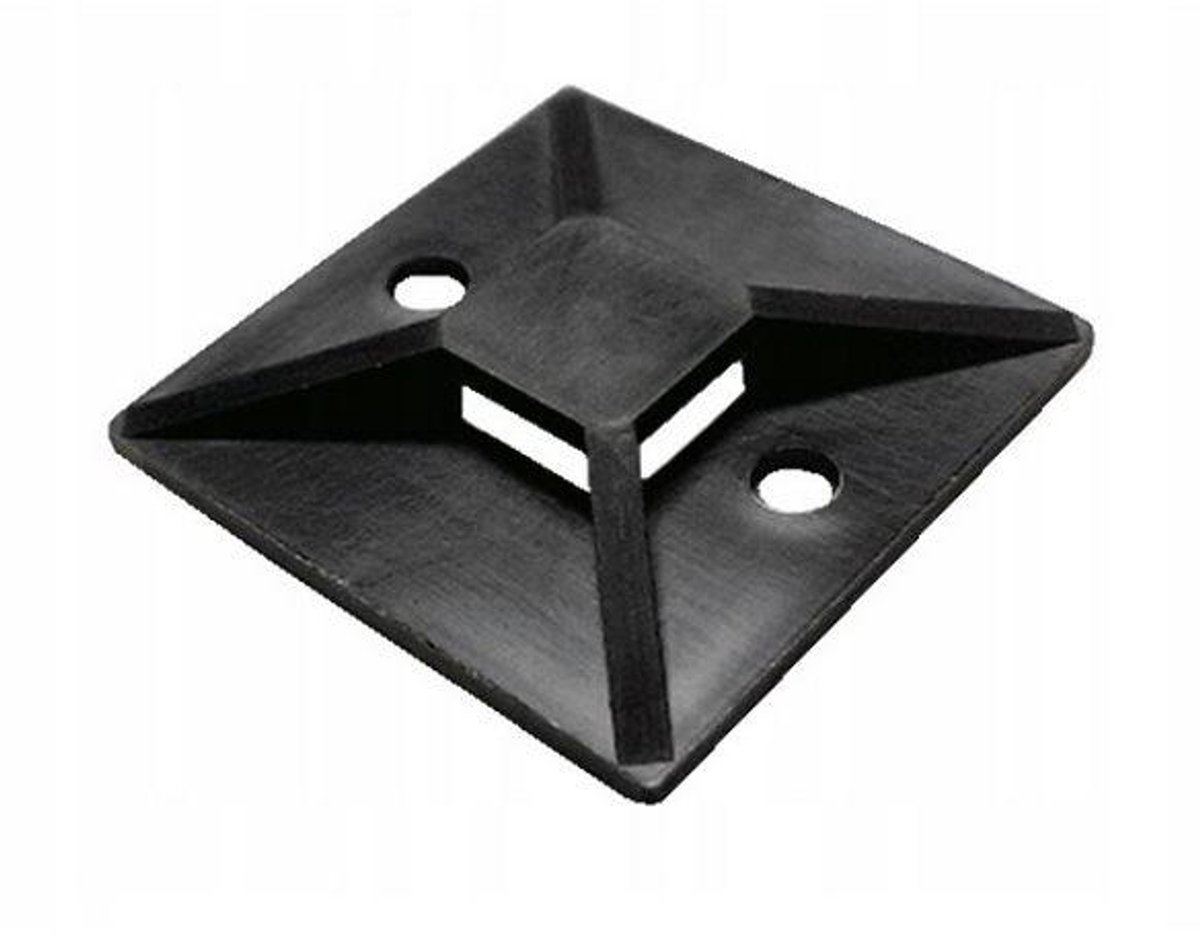 Zwarte Kabelbinders Bevestigingsclips 25x25mm met Acryllijm (50 stuks)