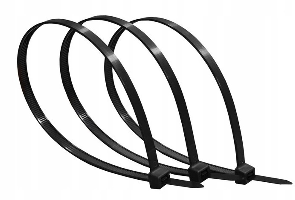 Zwarte Kabelbinders 7,6x300mm - 100 Stuks
