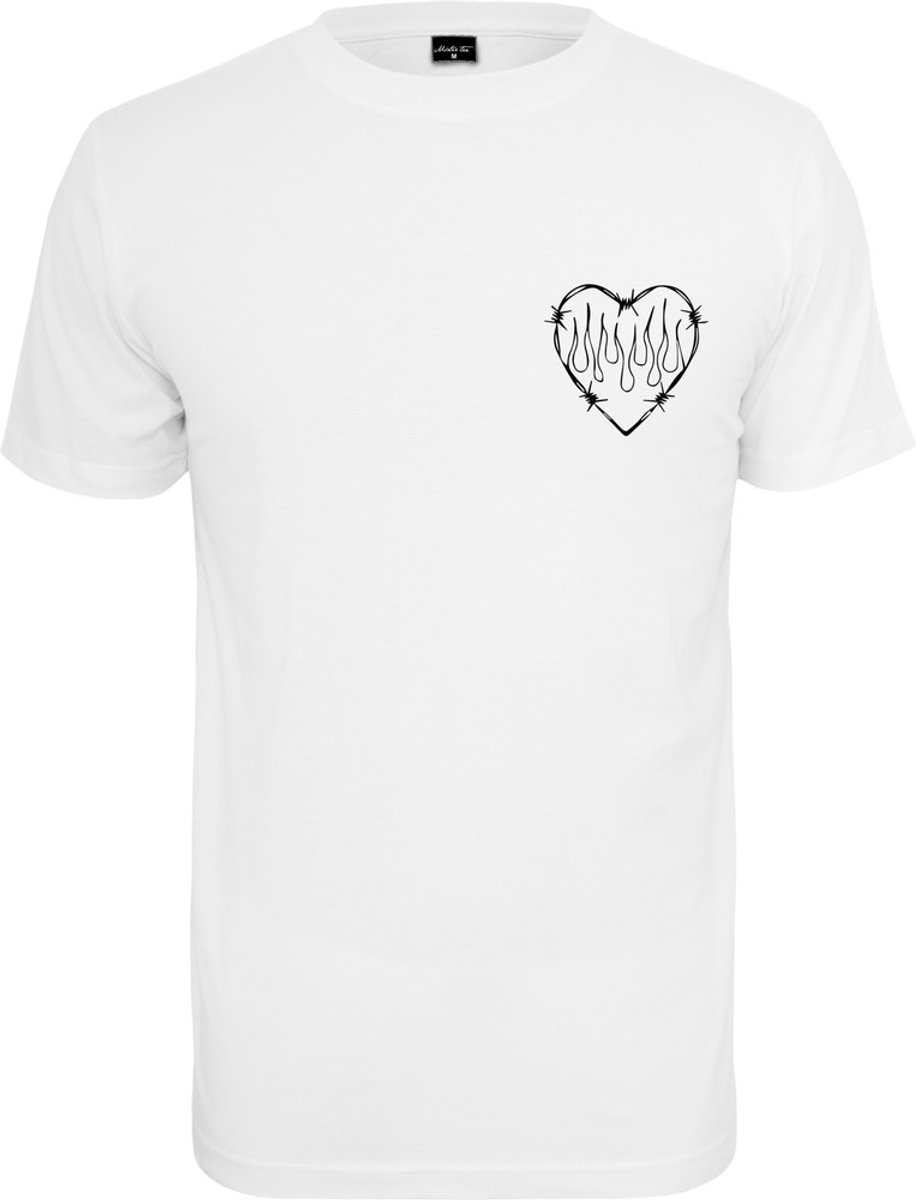 Mister Tee Burning Hearts Heren Tshirt S Wit