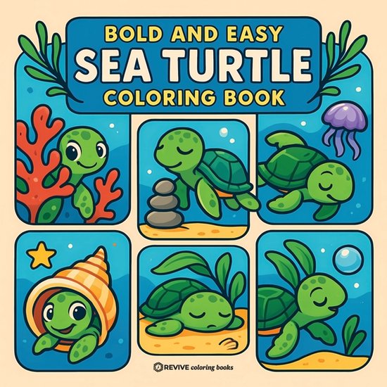 Bold & Easy Stress Relief Coloring Books- Bold & Easy Sea Tu ... - cover
