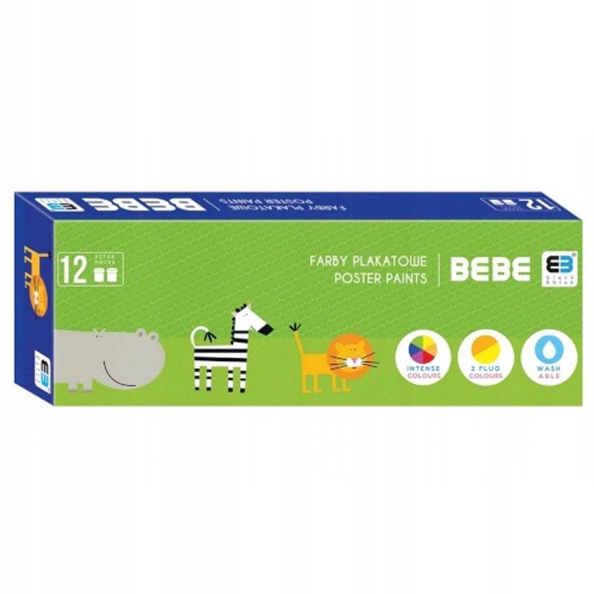 BBI Kids Plakkaatverf Set - 12 Kleuren, 20ml per potje