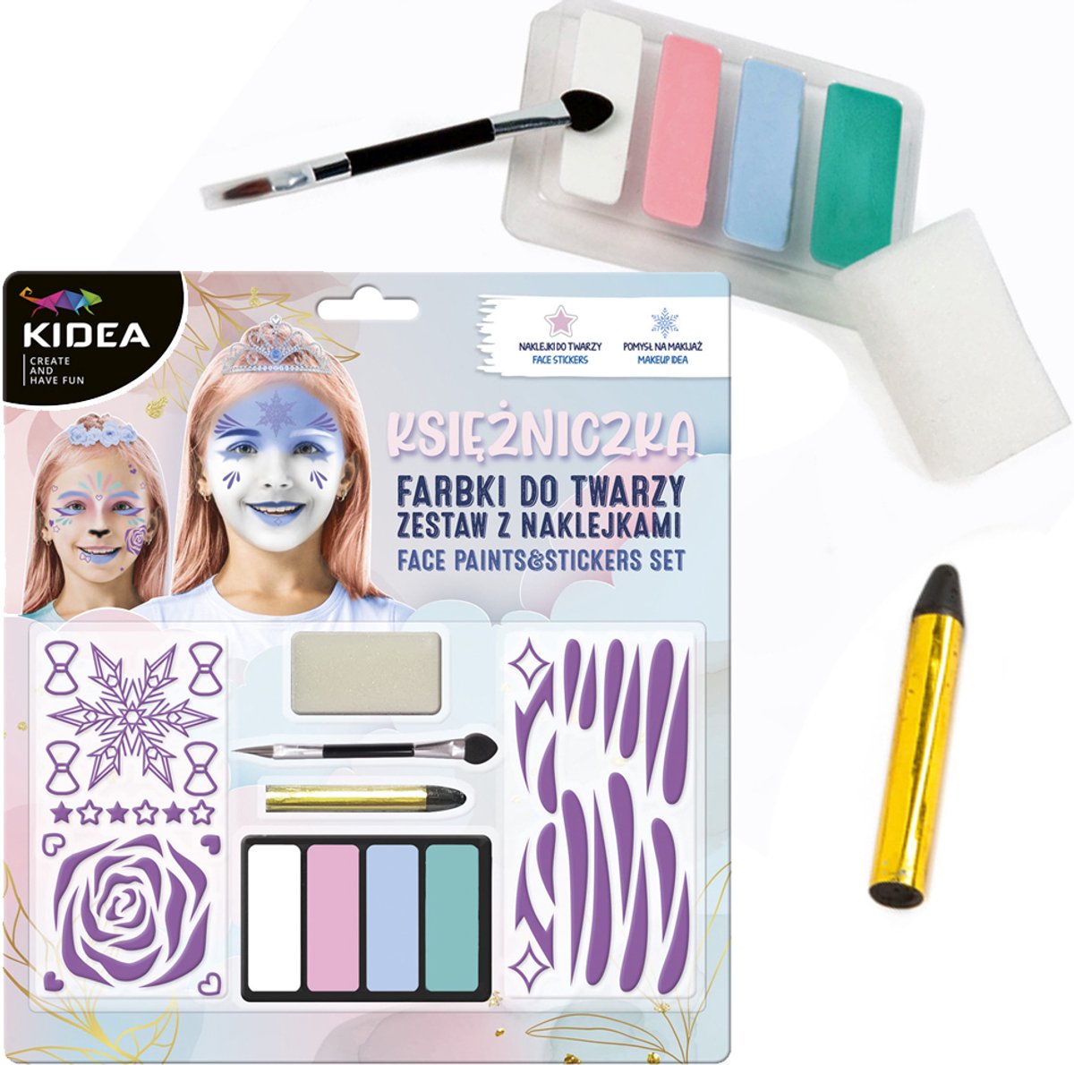 Kidea Prinsessen Schminkset met Accessoires - Veilig en Creatief