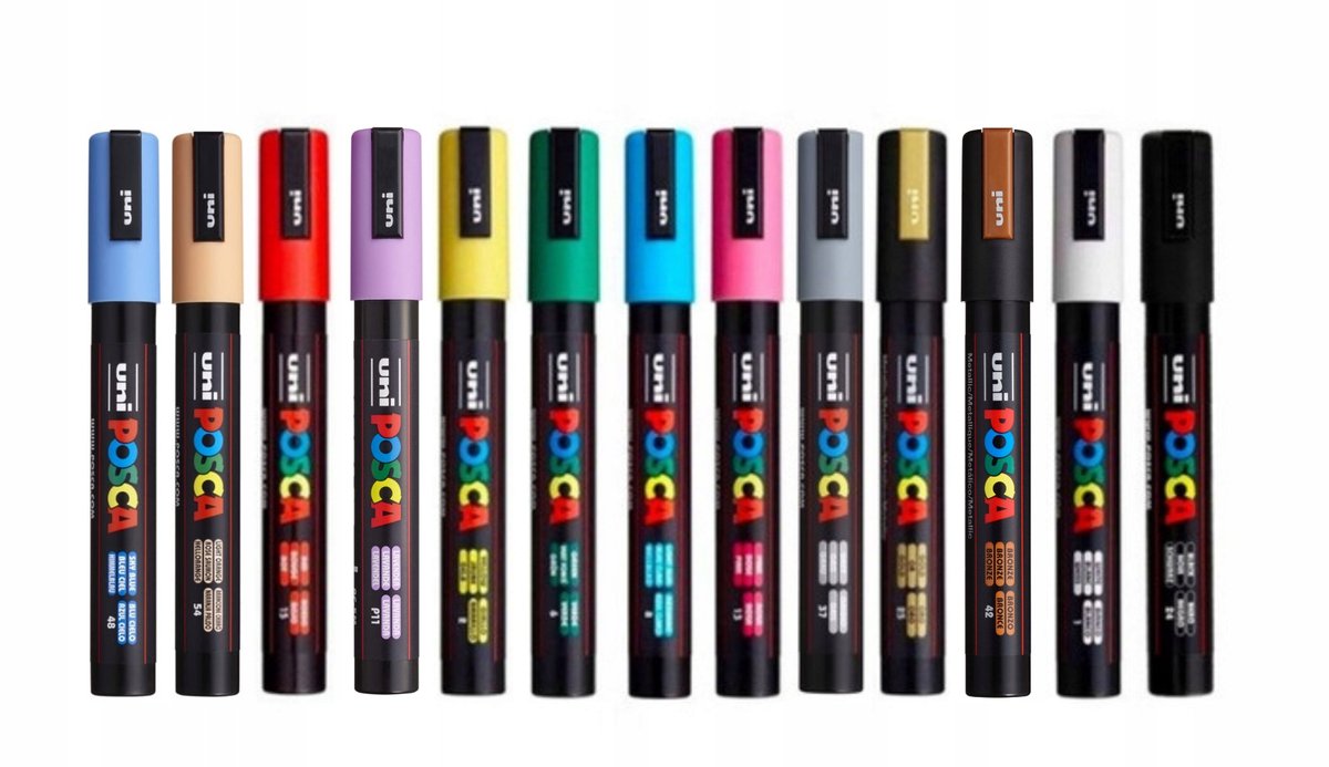 POSCA PC-5M markeerstiftenset, 13 kleuren