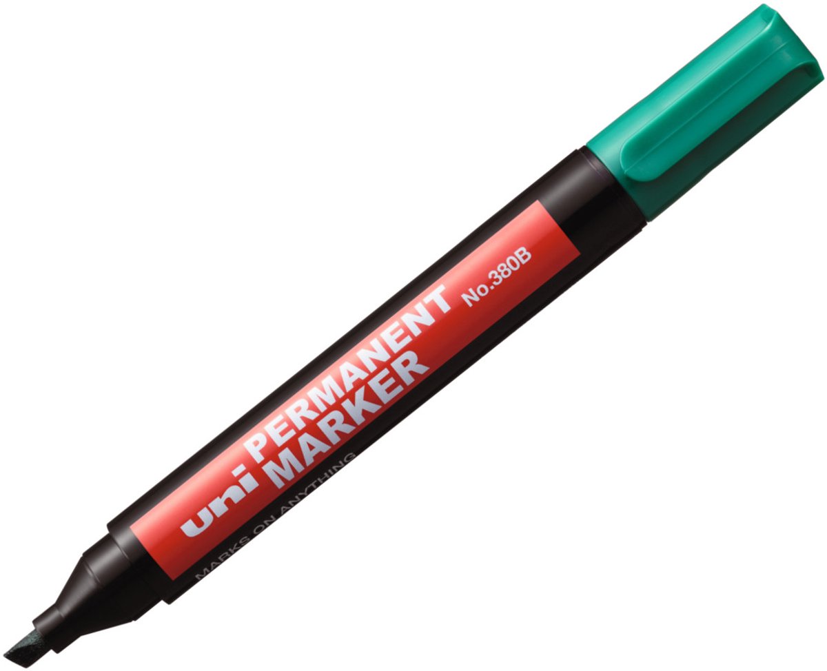 UNI Permanente Marker Groen 380B Uni, Punt 1.0-4.5mm