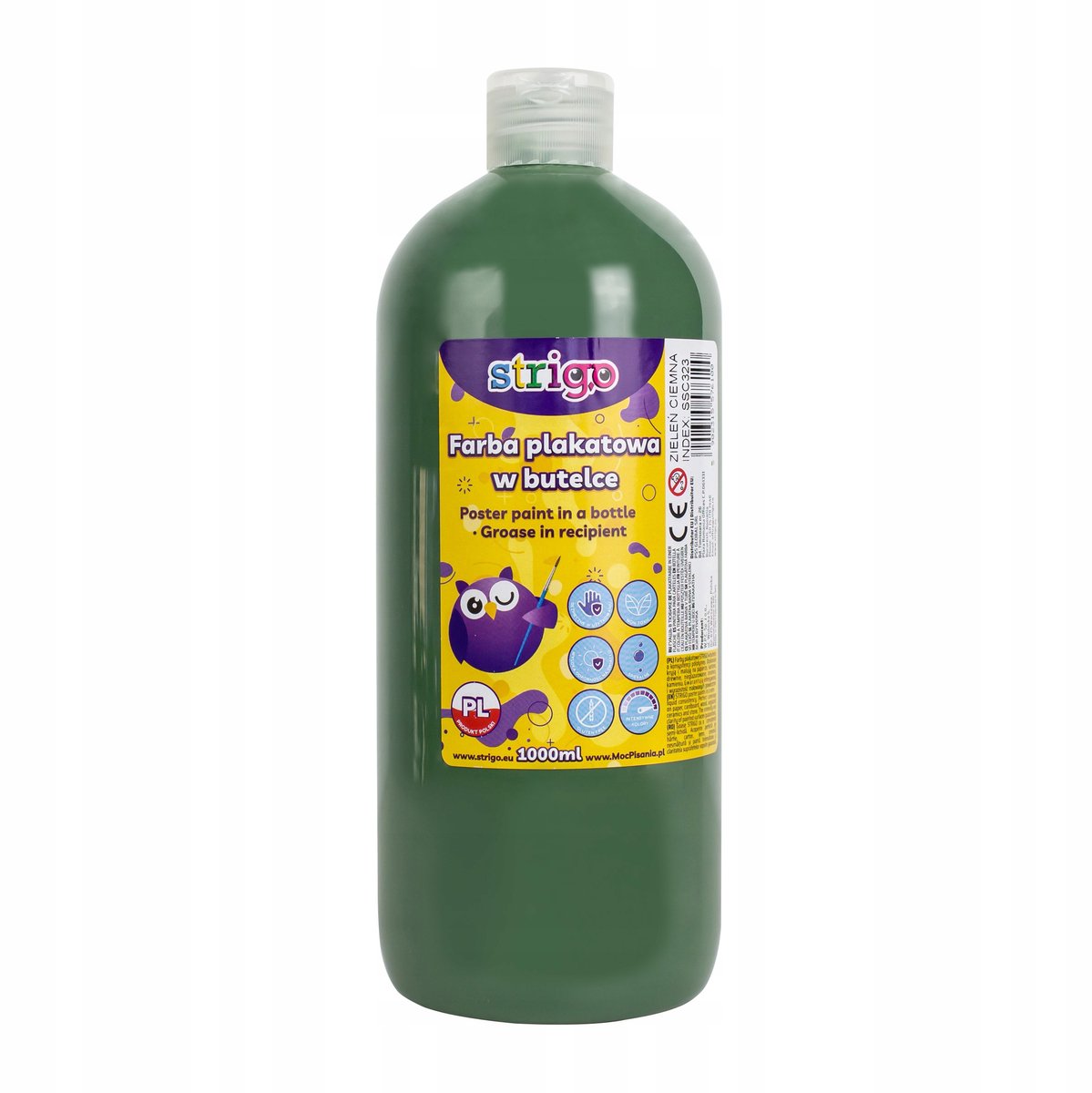 Strigo Plakkaatverf 1000ml Donkergroen - Ideaal voor Kunst en Hobby