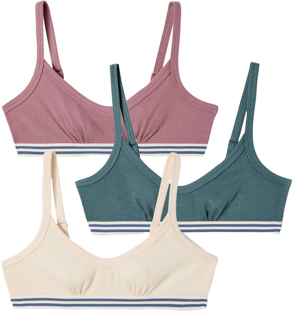 Jonen Set van 3 beha's voor meisjes, effen JONEN