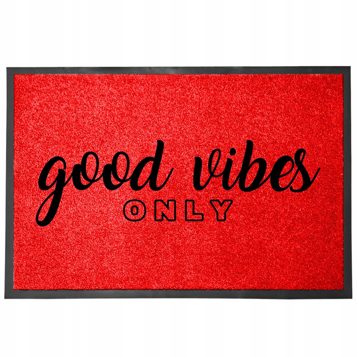Rode Deurmat 40x60cm - Stijlvolle entree met 'Good Vibes Only'
