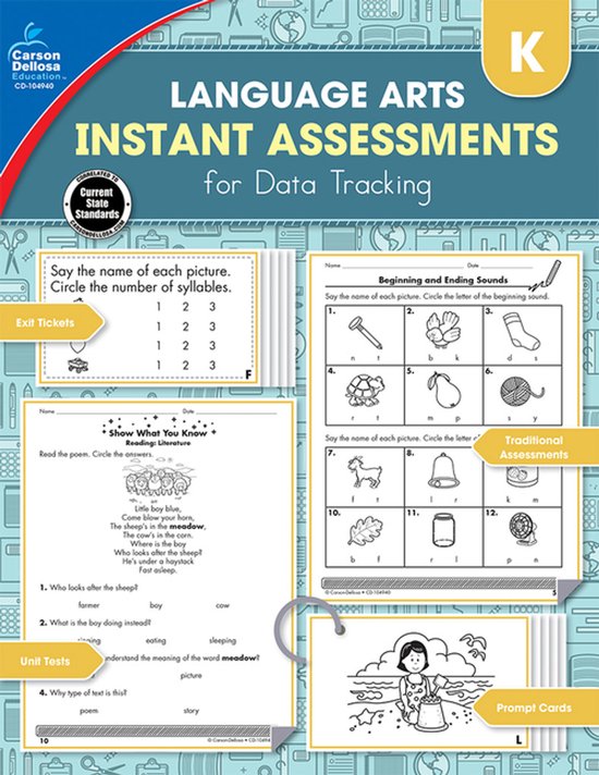 Instant Assessments for Data Tracking Language Arts Kinderga ... - cover