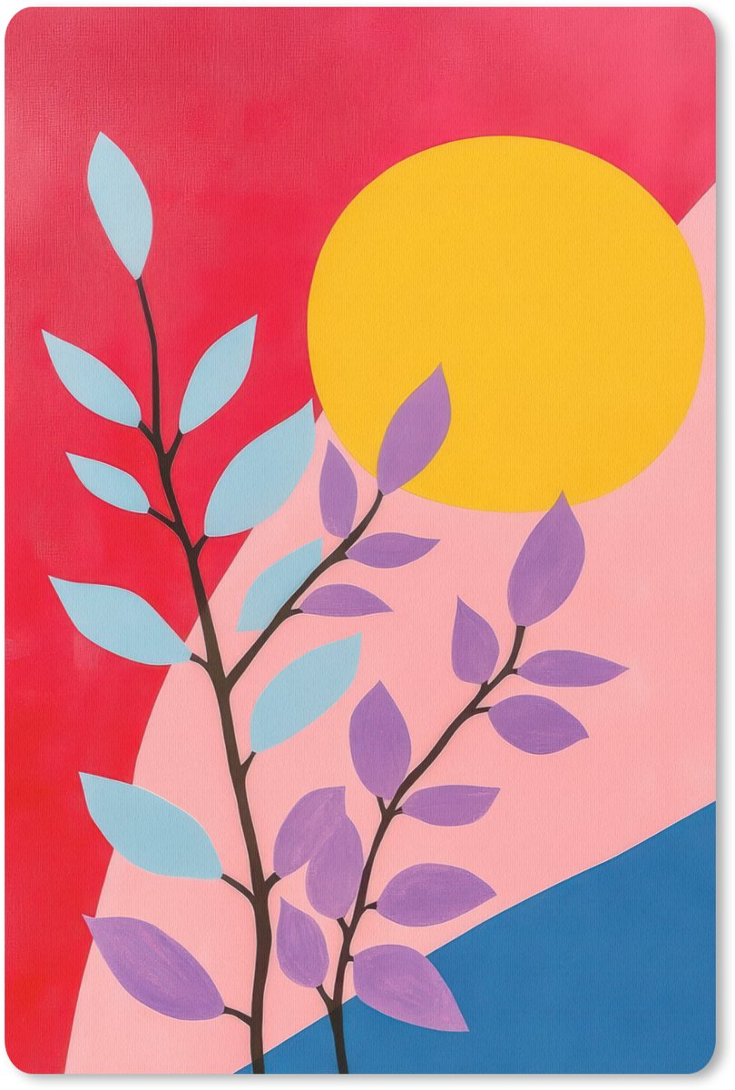 Muismat 18x27 cm - Mousepad Bladeren - Zon - Abstracte vormen - Muismatten