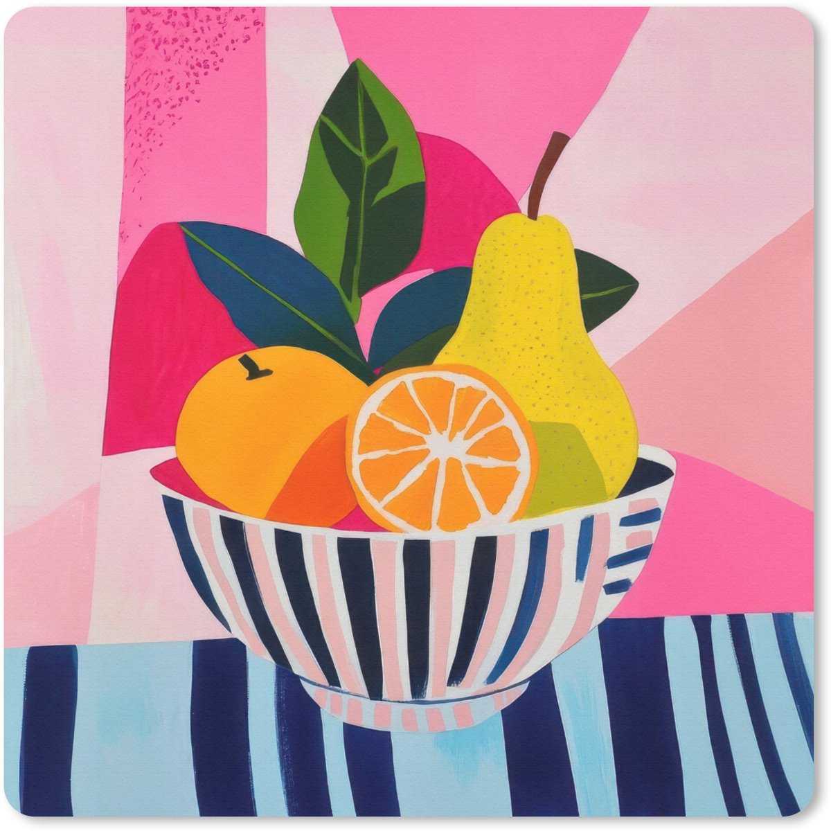 Muismat 30x30 cm - Mousepad Fruit - Abstracte achtergrond - Roze - Muismatten