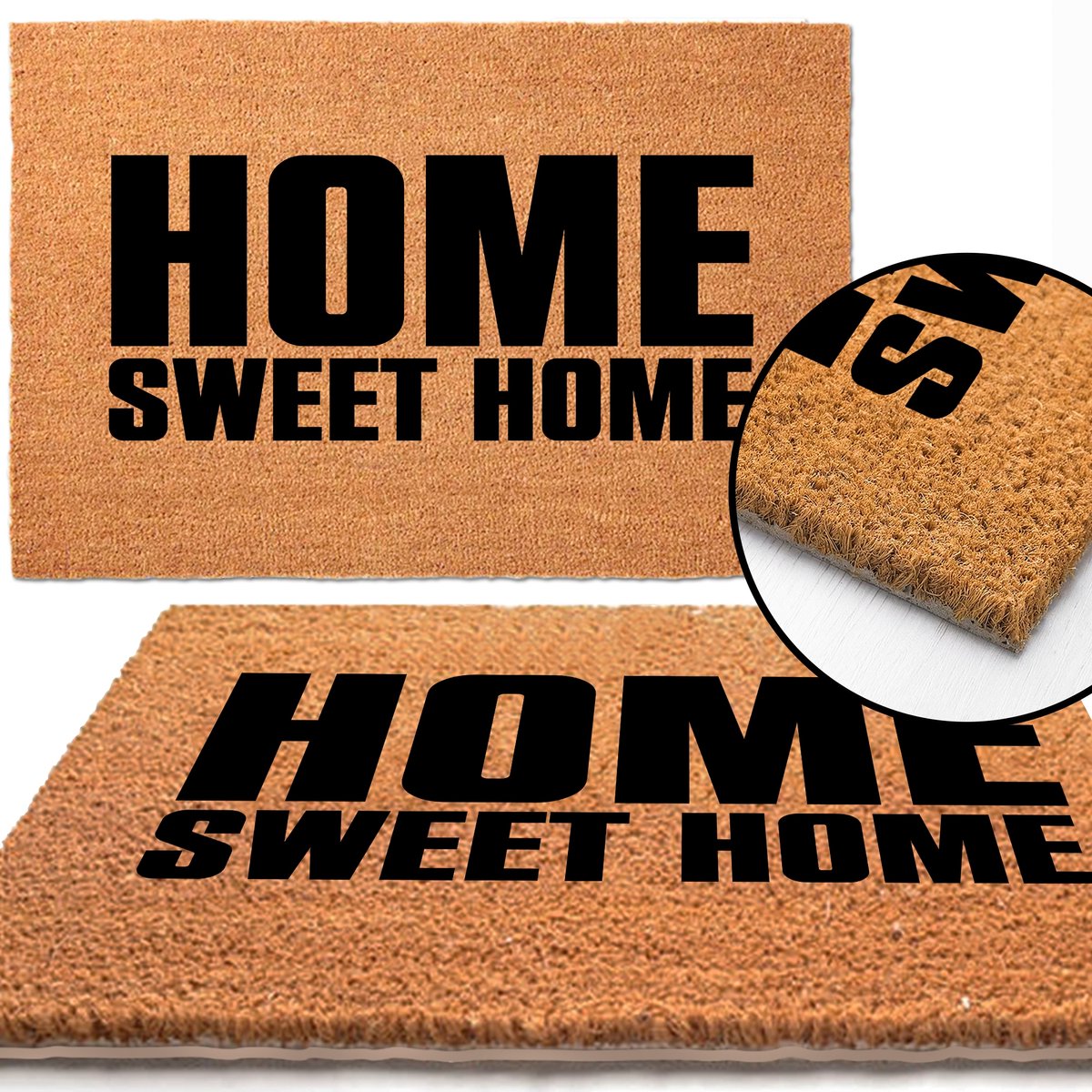 Kokosmat Deurmat 40x60 cm - Home Sweet Home Diverse patronen