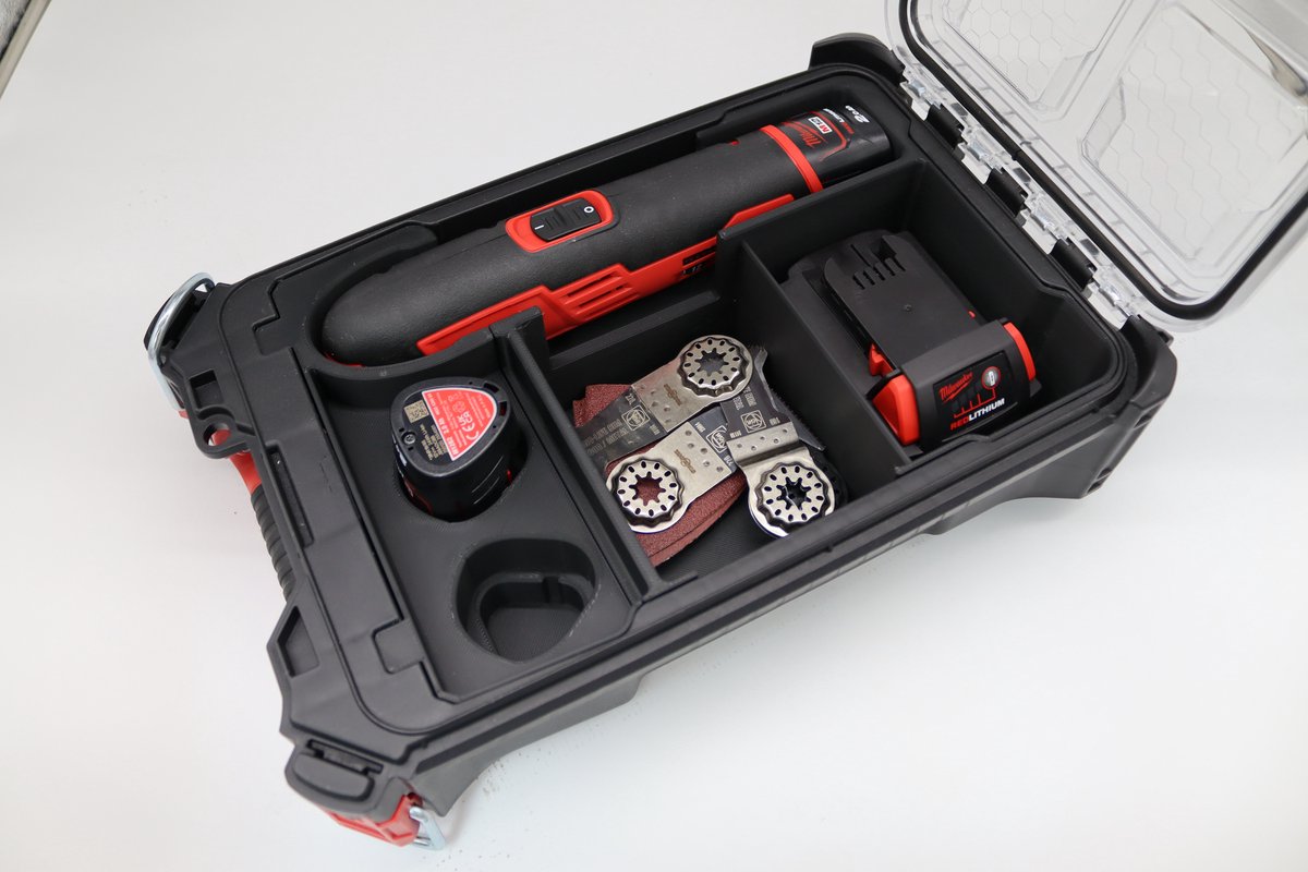 Milwaukee Packout Compact inzet voor C12 MT multitool – 3D geprint | Gereedschapsinzet op maat | Fysiek product - Gereedschapskist insert