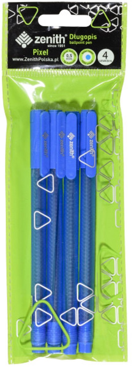 Zenith Pixel Pennen 0,5mm Blauw - 4 st
