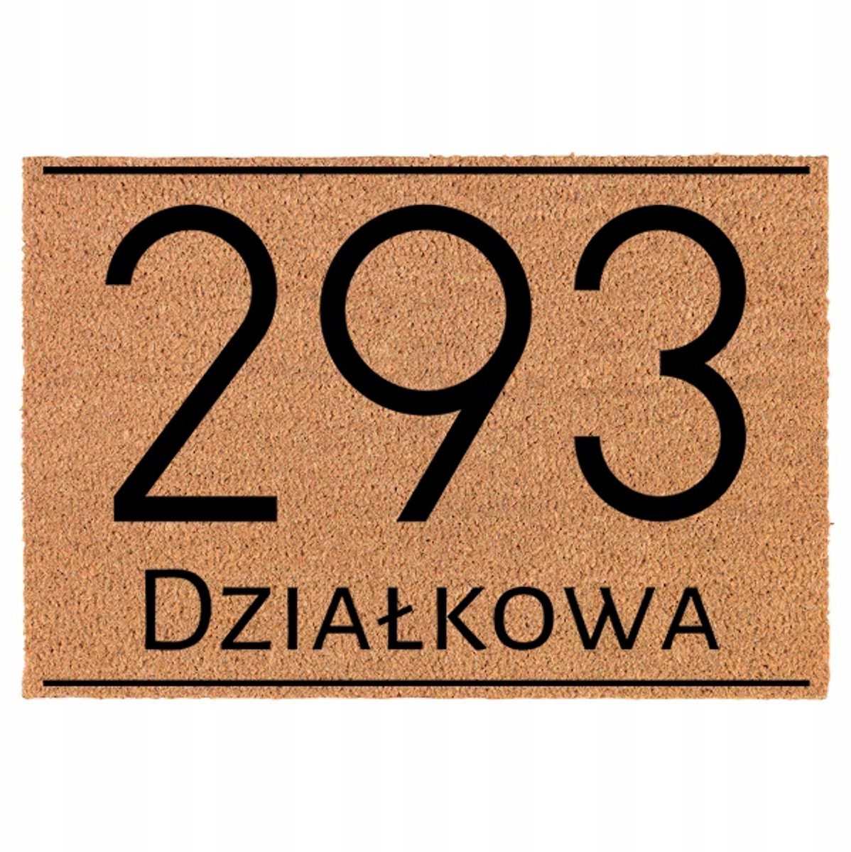 Beige Kokos Tapijt met Huisnummer - 40x60 cm