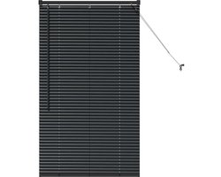 vidaXL - Venetiaanse - jaloezie - Zwart - 130 - x - 80 - cm - 25 - mm - Aluminium