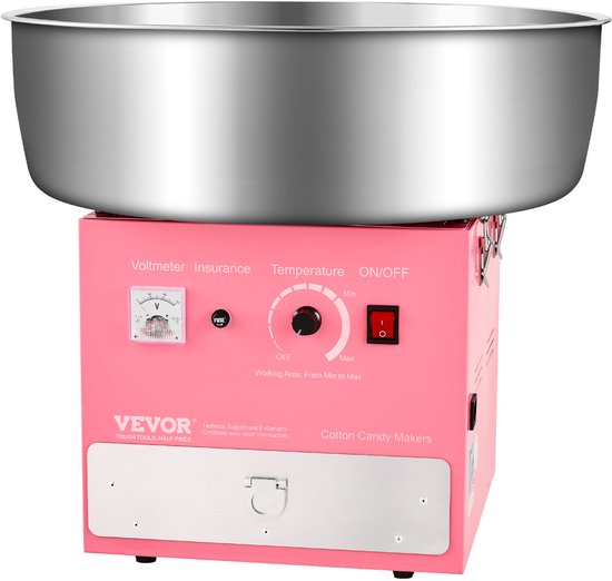 VEVOR Commerciële Suikerspinmachine Suikerspinmaker 1000W Feestroze — afbeelding 2