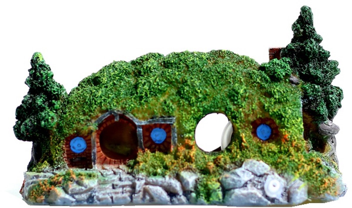 Daity Hobbit zeemeermin aquarium decoraties - reptielenhuizen - verborgen grot landschap aquaria - reptiel decoraties - mini tuin decoraties