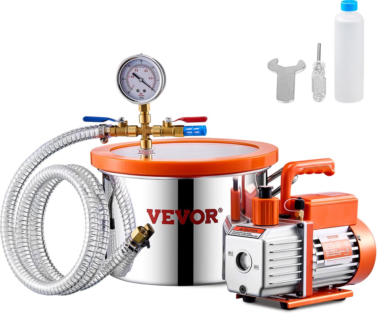 VEVOR 3.5CFM vacuümpomp met 5,68L vacuümkamervacuümpompkit