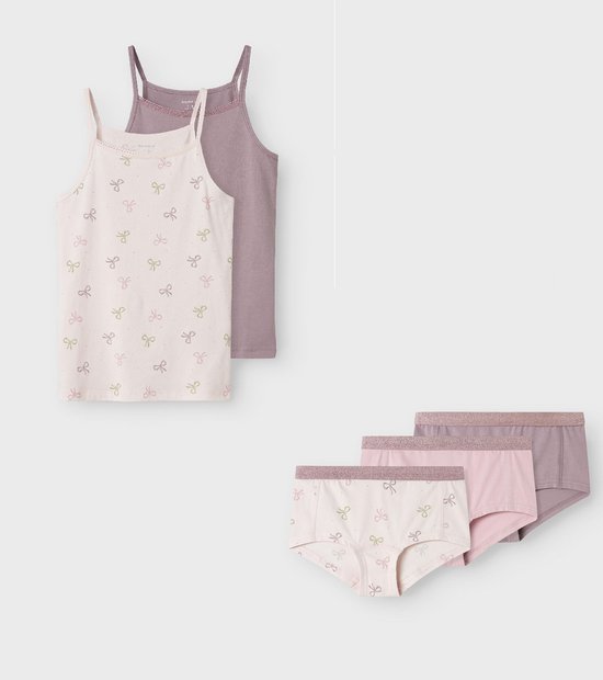 Name it - Sous-vêtements 2 débardeurs + 3 caleçons - Unicorn Lavande - Taille 92