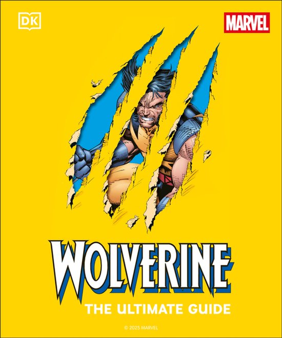 Livre Wolverine The Ultimate Guide avec des marques de griffes.