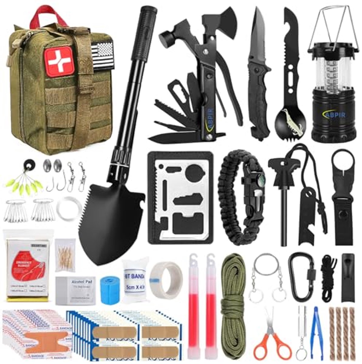 Overlevingspakket 170-delige EHBO-set met Essentiële Noodhulp Spullen voor Wandelen, Kamperen en Outdoor Avonturen