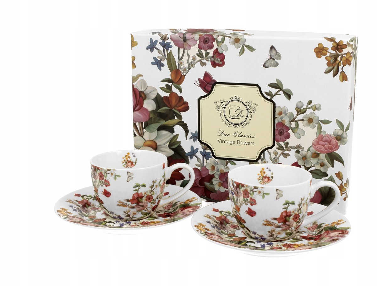 Espressokopjes met schoteltjes 110 ml - Set van 2