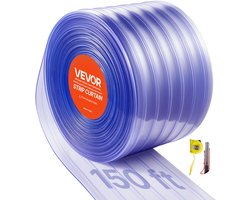 VEVOR Pvc-Strokengordijn, 45,72 M Lang X 30 Cm Breed, Lamellengordijn, Per Meter, -20 °C Tot 60 °C Gordijnstrook voor Deuren Van Supermarkte