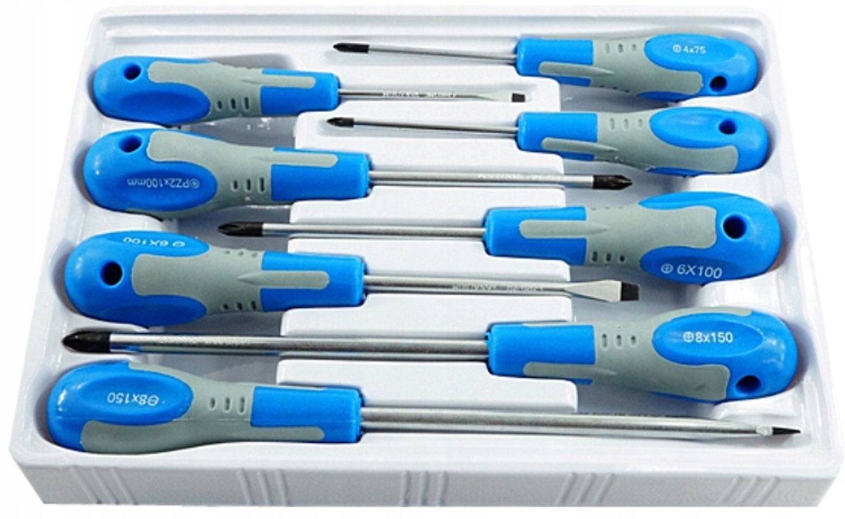 8-delige schroevendraaierset met magnetische punten