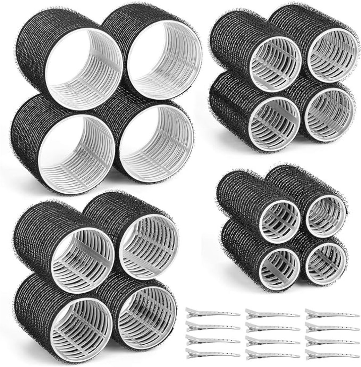 VIN® 28 Delige Krulset – Krulset Rollers In 4 Maten – Haarkruller Inclusief Clips – Haar Kruller – Haarrollers – Haar Rollers – Kleefrollers - Krullen Zonder Hitte - Voor Lang, Medium En Kort Haar
