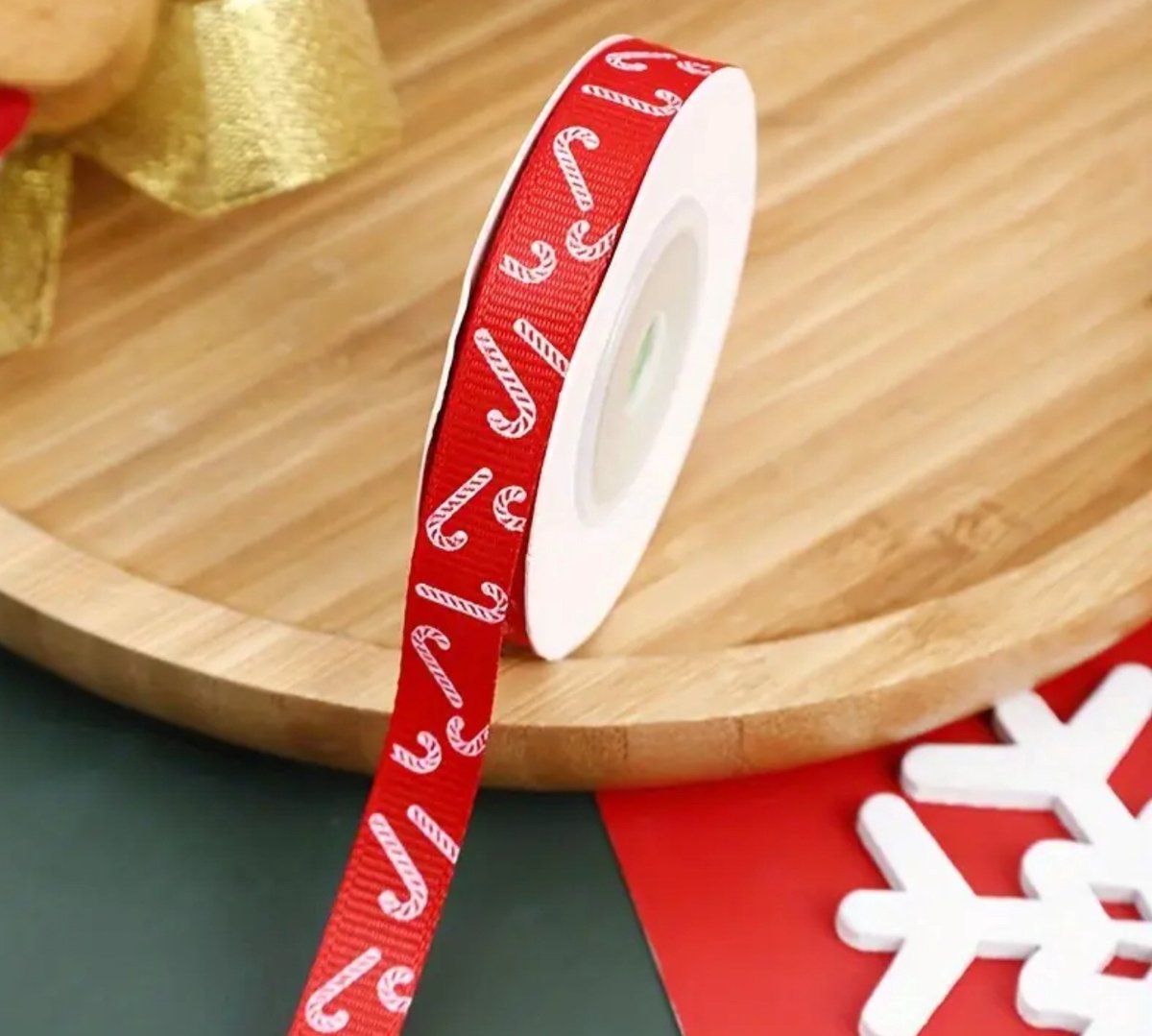 Kerst lint zuurstok 5 meter - cadeau - kerst - versiering- familie