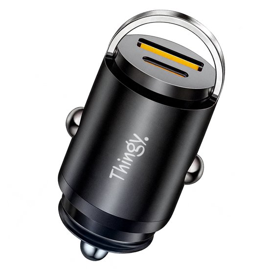 Thingy® Autolader 100W USB-A & USB-C - Tot 40% Sneller - 2 Poorten - Snellader - Sigarettenaansteker USB Oplader Auto - 12V USB Auto Lader - 12/24 Volt